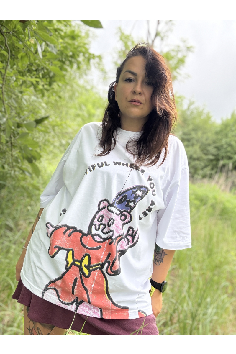TECHNO WIZARD OVERSIZE TEE (WHITE) main product photo